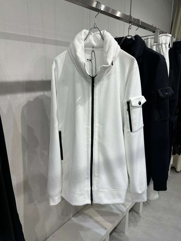 (ͽ���ʡ�8������9������ͽ��/kiryuyrik������奦����奦/Double Knit Jersey Stand Collar Blouson/White