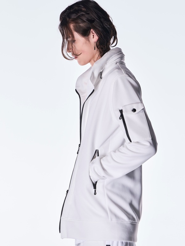 (ͽ���ʡ�8������9������ͽ��/kiryuyrik������奦����奦/Double Knit Jersey Stand Collar Blouson/White