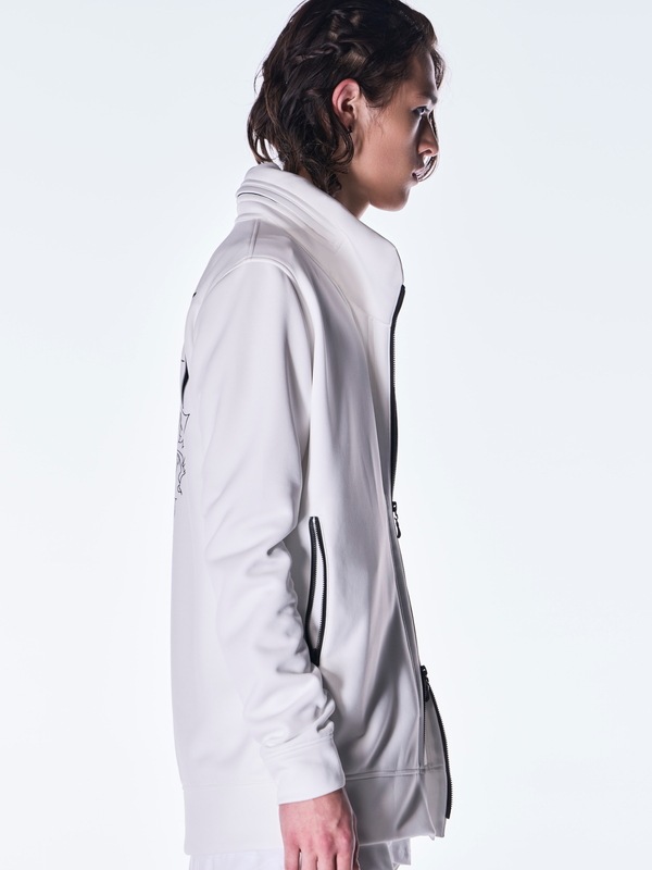 (ͽ���ʡ�8������9������ͽ��/kiryuyrik������奦����奦/Double Knit Jersey Stand Collar Blouson/White
