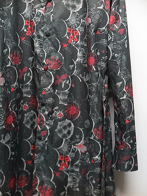 �㴰���THE ONENESS�ʥ����ͥ���/Recycled PE Taffeta EDEN Stand Collar Flare Shirt/OBSIDIANEDEN