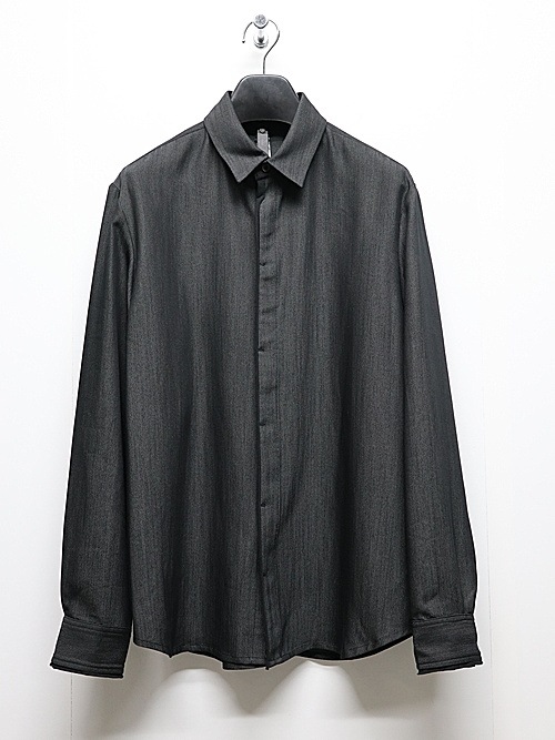 wjk�����֥른��������/fly front shirt/black