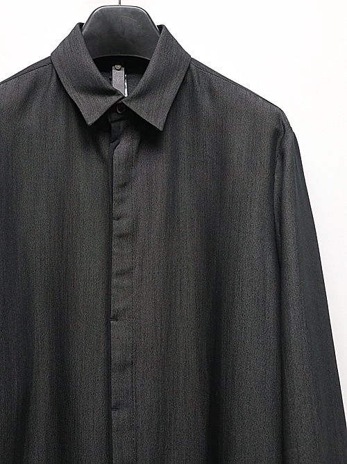 wjk�����֥른��������/fly front shirt/black