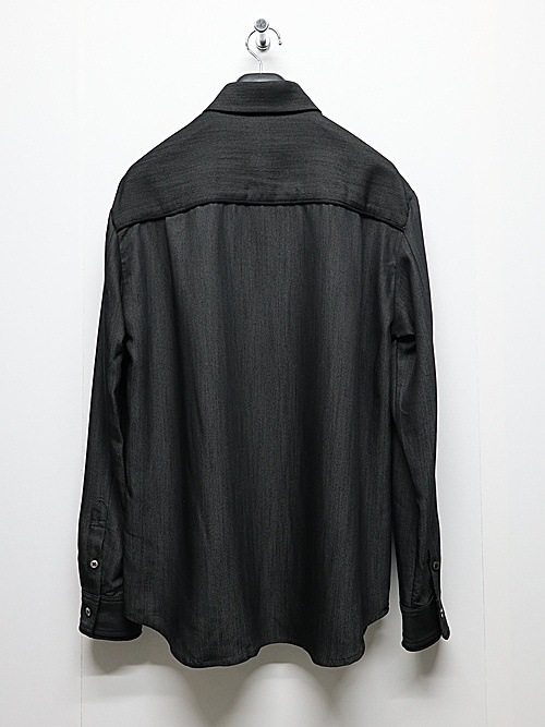 wjk�����֥른��������/fly front shirt/black