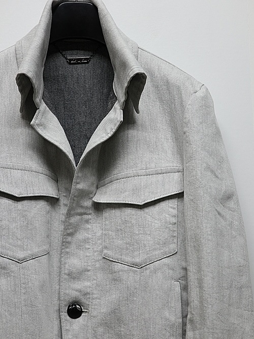 (ͽ���ʡ�4��5������ͽ��/kiryuyrik������奦����奦/Denim Napoleon Blouson/Gray