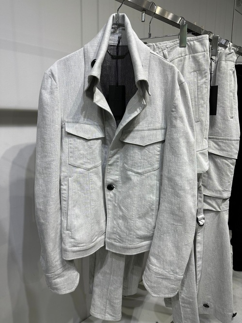 (ͽ���ʡ�4��5������ͽ��/kiryuyrik������奦����奦/Denim Napoleon Blouson/Gray