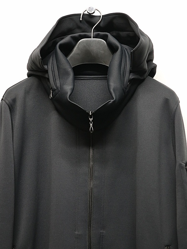�㴰���kiryuyrik������奦����奦/Double Knit Jersey Stand Collar Blouson/Black