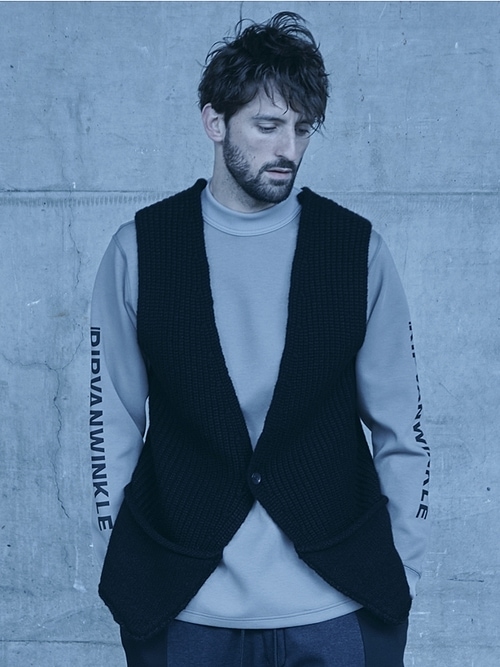 RIPVANWINKLEåץ󥦥󥯥/3GGWOOL KNIT GILLET/BLACK