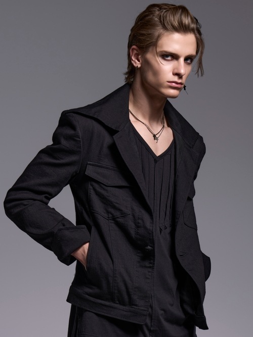 (ͽ���ʡ�4��5������ͽ��/kiryuyrik������奦����奦/Denim Napoleon Blouson/Black