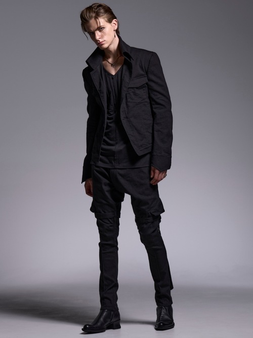 (ͽ���ʡ�4��5������ͽ��/kiryuyrik������奦����奦/Denim Napoleon Blouson/Black