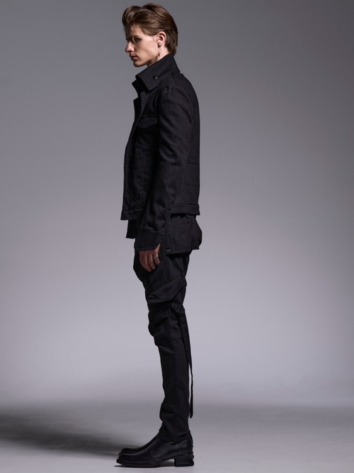 (ͽ���ʡ�4��5������ͽ��/kiryuyrik������奦����奦/Denim Napoleon Blouson/Black