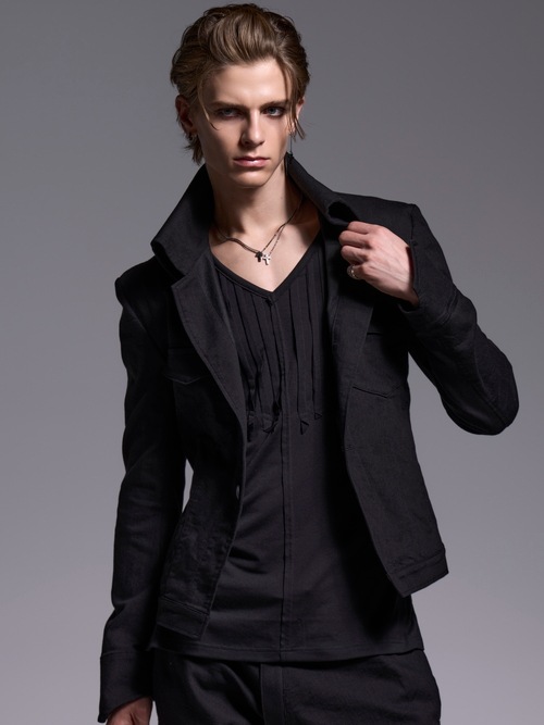 (ͽ���ʡ�4��5������ͽ��/kiryuyrik������奦����奦/Denim Napoleon Blouson/Black