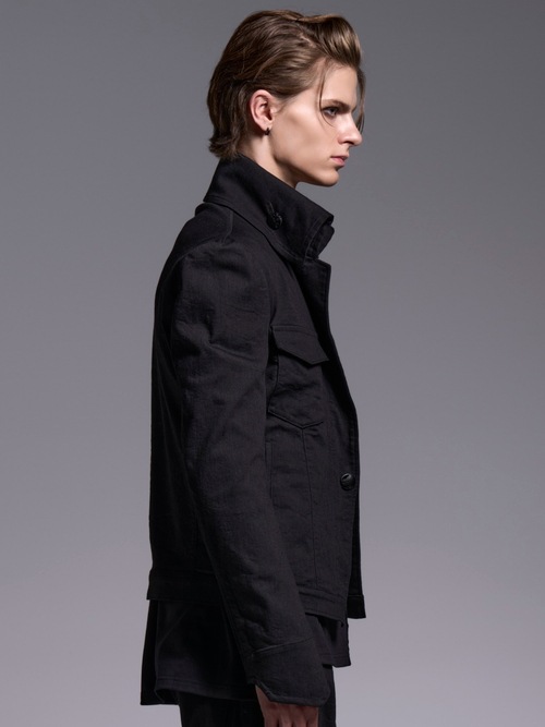 (ͽ���ʡ�4��5������ͽ��/kiryuyrik������奦����奦/Denim Napoleon Blouson/Black