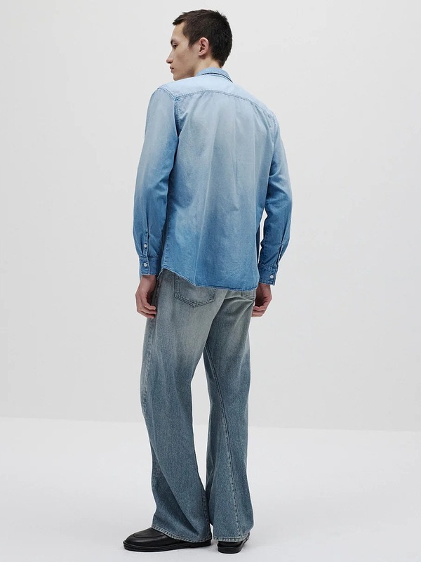 SALE30%OFF/ATTACHMENT�������å�����/6OZ DENIM L/S SHIRT/L.NAVY.