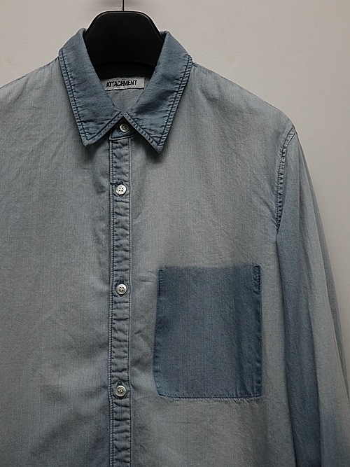 ATTACHMENT�������å�����/6OZ DENIM L/S SHIRT/L.NAVY