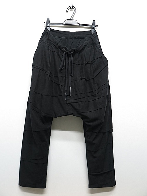�㴰���nude:masahiko maruyama ���̡���:�ޥ��ҥ��ޥ���/2 TUCKS DROP CROTCH PANTS/Black