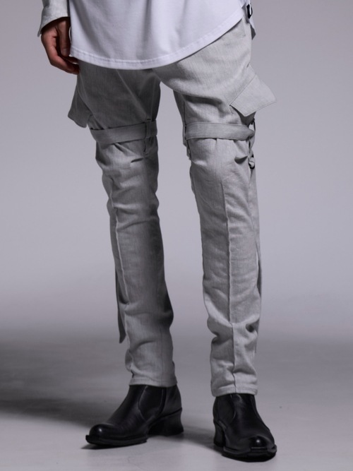 (ͽ���ʡ�4��5������ͽ��/kiryuyrik������奦����奦/Denim Bondage Pants/Gray