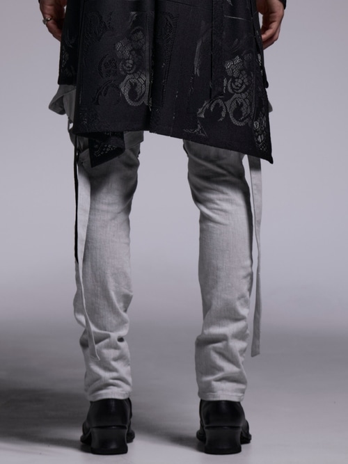 (ͽ���ʡ�4��5������ͽ��/kiryuyrik������奦����奦/Denim Bondage Pants/Gray