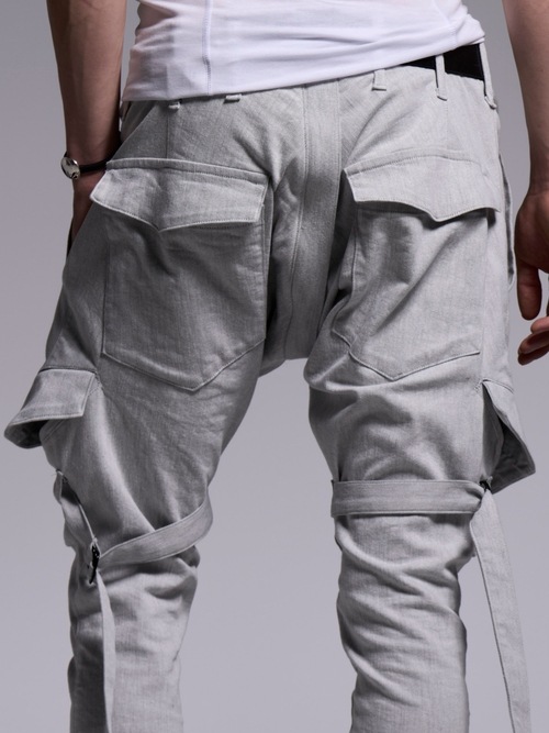 (ͽ���ʡ�4��5������ͽ��/kiryuyrik������奦����奦/Denim Bondage Pants/Gray