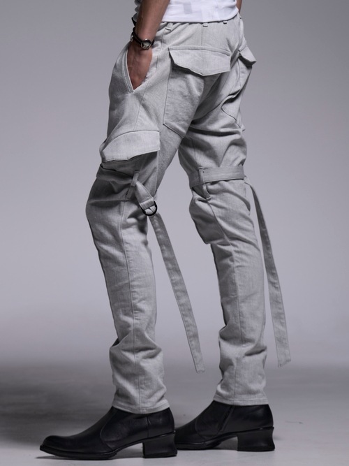 (ͽ���ʡ�4��5������ͽ��/kiryuyrik������奦����奦/Denim Bondage Pants/Gray