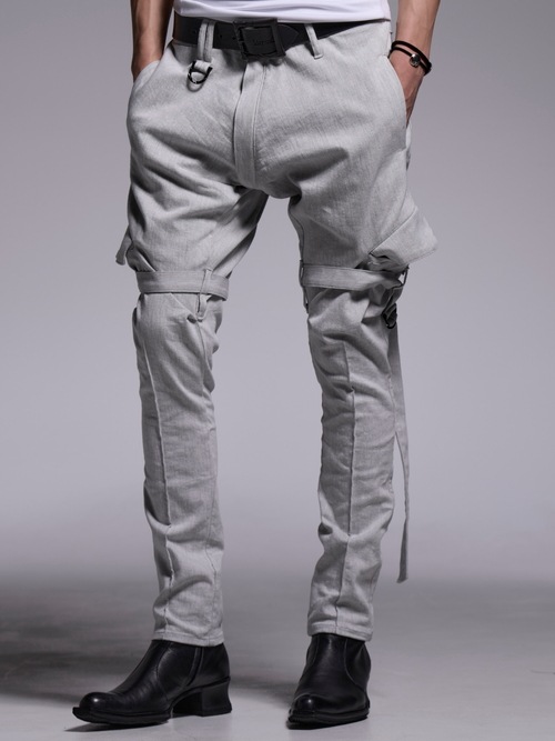 (ͽ���ʡ�4��5������ͽ��/kiryuyrik������奦����奦/Denim Bondage Pants/Gray