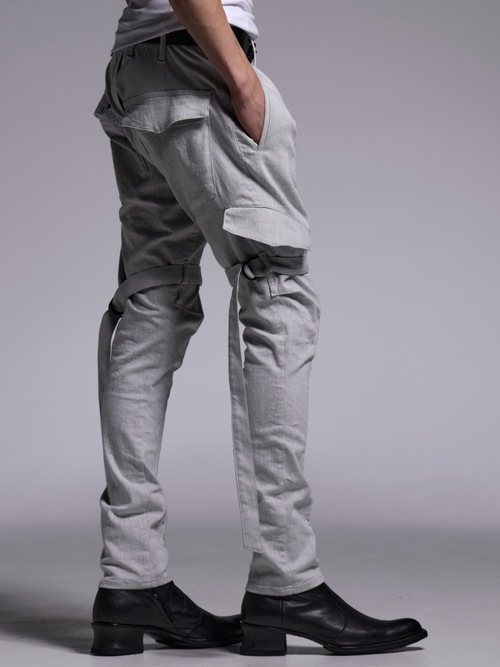 (ͽ���ʡ�4��5������ͽ��/kiryuyrik������奦����奦/Denim Bondage Pants/Gray