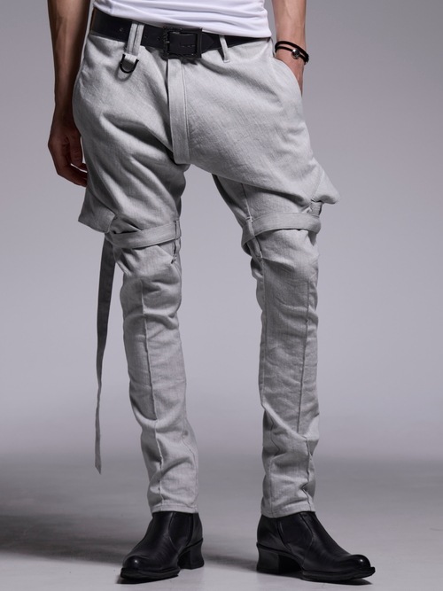 (ͽ���ʡ�4��5������ͽ��/kiryuyrik������奦����奦/Denim Bondage Pants/Gray