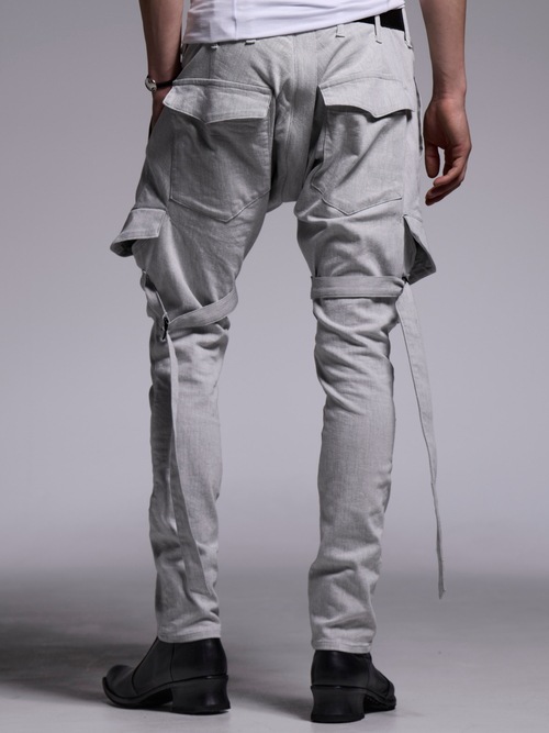 (ͽ���ʡ�4��5������ͽ��/kiryuyrik������奦����奦/Denim Bondage Pants/Gray