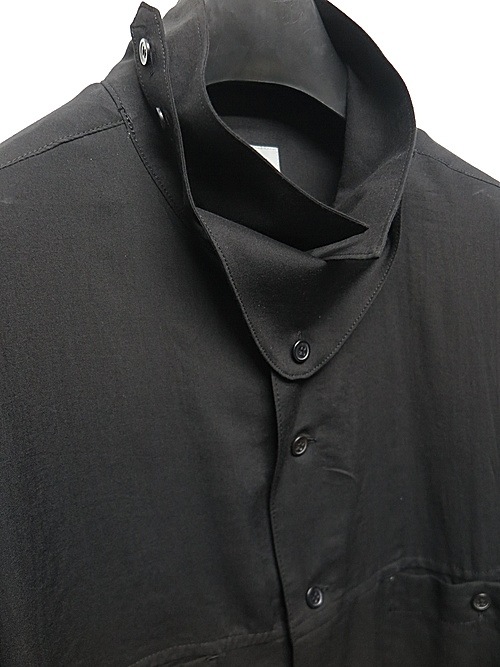 Yohji Yamamoto襦ޥ/CELLROSE LAWN R-OPEN COLLAR CHIN FLAP B/֥å.