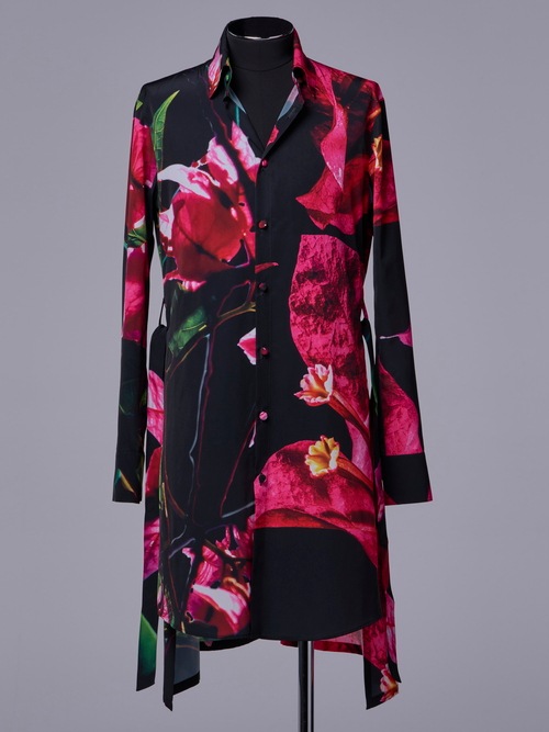 �㴰���THE ONENESS�������ͥ�/Eco Decine Bougainveallea Flare Shirt/Black