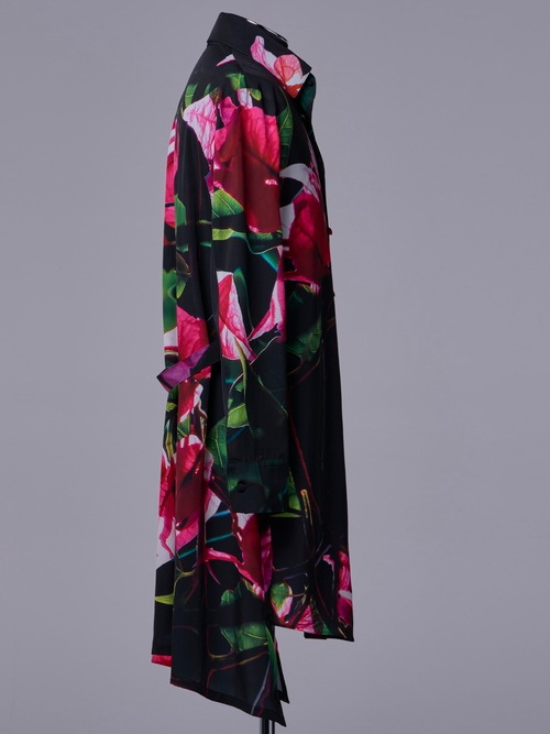 �㴰���THE ONENESS�������ͥ�/Eco Decine Bougainveallea Flare Shirt/Black