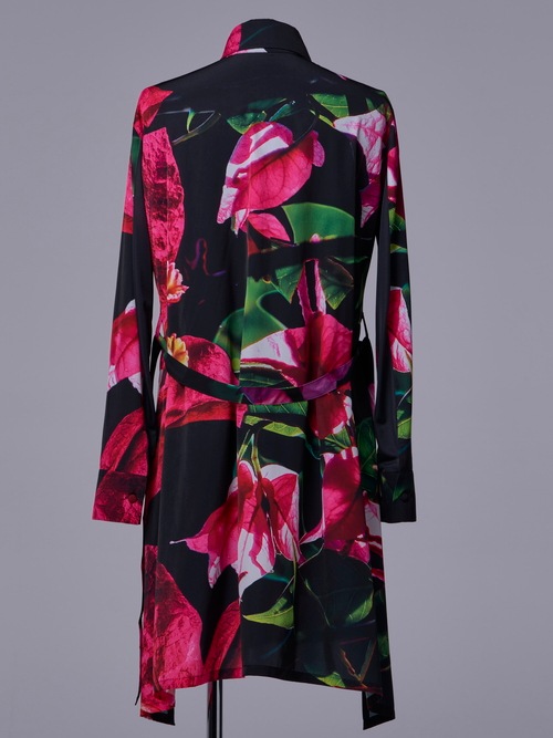 �㴰���THE ONENESS�������ͥ�/Eco Decine Bougainveallea Flare Shirt/Black