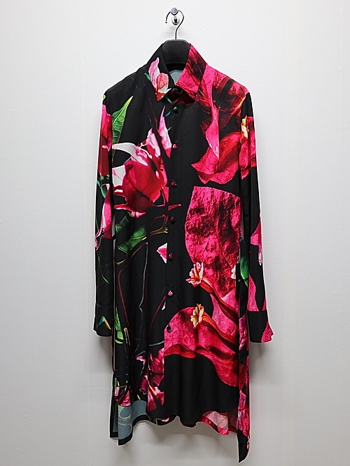 �㴰���THE ONENESS�������ͥ�/Eco Decine Bougainveallea Flare Shirt/Black