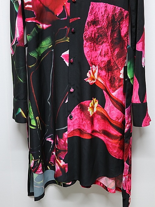 �㴰���THE ONENESS�������ͥ�/Eco Decine Bougainveallea Flare Shirt/Black