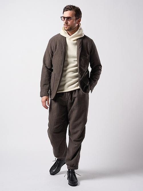 wjk�����֥른��������/back pile hoodie/off white