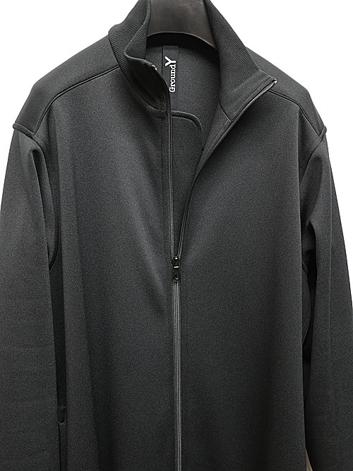 SALE30%OFF/Ground Y�����饦��ɥ磻/PE SMOOTH NECK RIBBED LONG BLOUSE/BLACK.