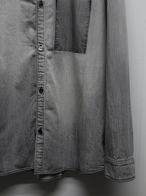ATTACHMENT�������å�����/6OZ DENIM L/S SHIRT/BLACK