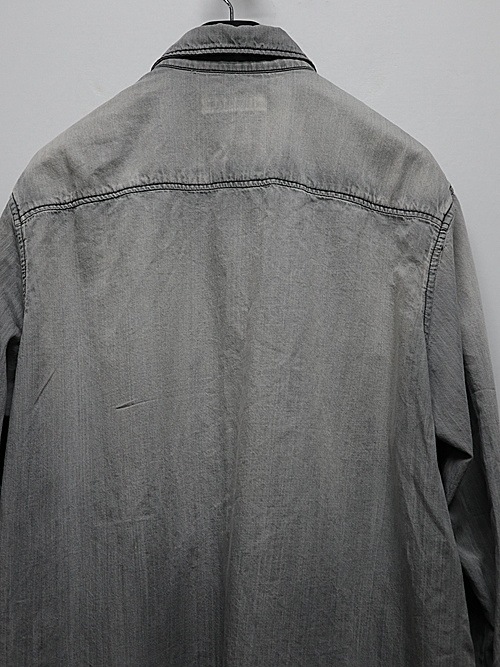 ATTACHMENT�������å�����/6OZ DENIM L/S SHIRT/BLACK