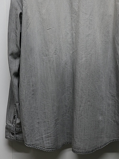 ATTACHMENT�������å�����/6OZ DENIM L/S SHIRT/BLACK