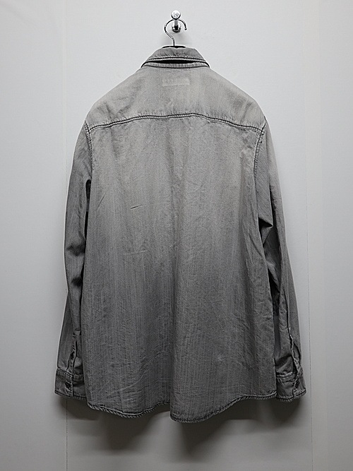 ATTACHMENT�������å�����/6OZ DENIM L/S SHIRT/BLACK