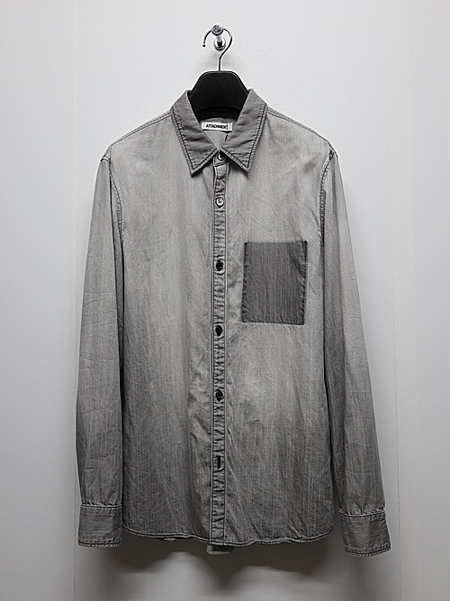 (ͽ���ʡ�2��3������ͽ��/ATTACHMENT�������å�����/6OZ DENIM L/S SHIRT/BLACK