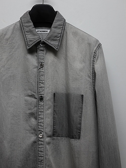 ATTACHMENT�������å�����/6OZ DENIM L/S SHIRT/BLACK