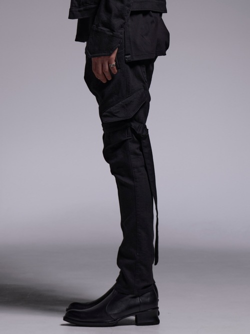 (ͽ���ʡ�4��5������ͽ��/kiryuyrik������奦����奦/Denim Bondage Pants/Black