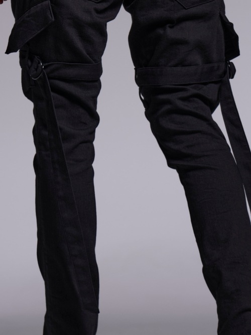 (ͽ���ʡ�4��5������ͽ��/kiryuyrik������奦����奦/Denim Bondage Pants/Black