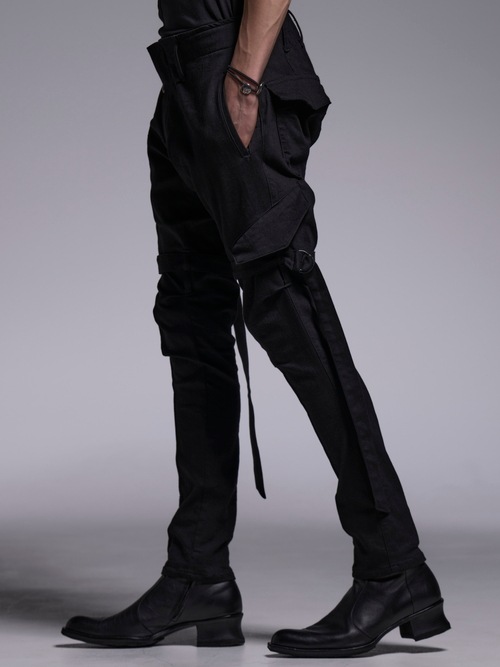 (ͽ���ʡ�4��5������ͽ��/kiryuyrik������奦����奦/Denim Bondage Pants/Black