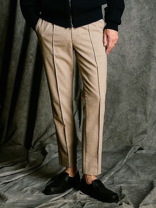 (ͽ���ʡ�9��10������ͽ��/wjk�����֥른��������/comfort pin-tuck slim slacks/beige