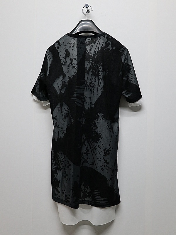 �㴰���kiryuyrik������奦����奦/Opal Mesh Layered T-Shirt/BlackWhite