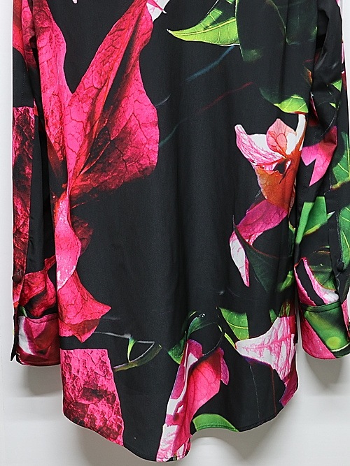 �㴰���THE ONENESS�������ͥ�/Eco Decine Bougainveallea ALOHA Shirt/Black