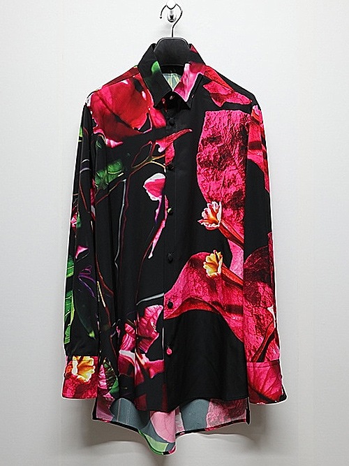 �㴰���THE ONENESS�������ͥ�/Eco Decine Bougainveallea ALOHA Shirt/Black