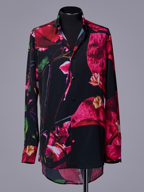 �㴰���THE ONENESS�������ͥ�/Eco Decine Bougainveallea ALOHA Shirt/Black