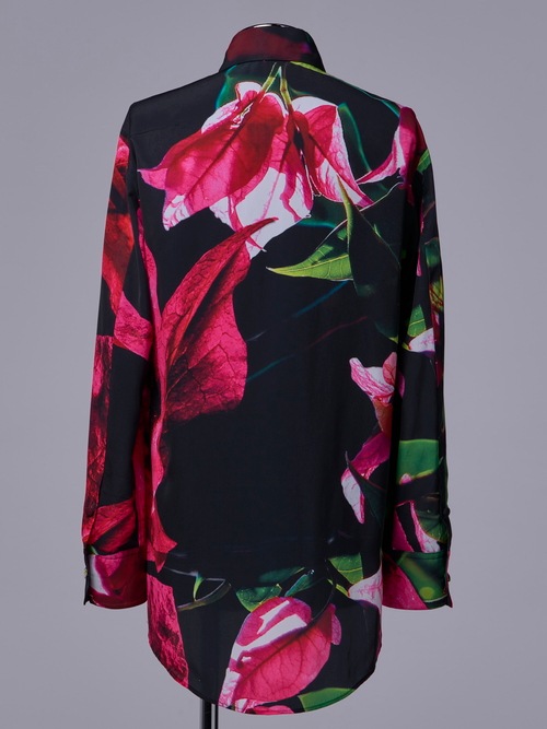 �㴰���THE ONENESS�������ͥ�/Eco Decine Bougainveallea ALOHA Shirt/Black